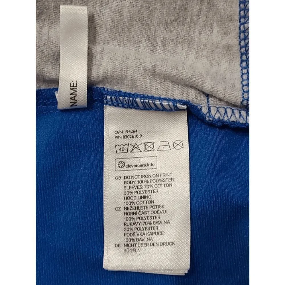 H&M Boy’s Blue Hooded Color Block Zip Closure Track Jacket Size 2-4YR